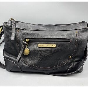 Etienne Aigner Black Leather Purse Shoulder Bag  Adjustable Strap‎ & Front Po